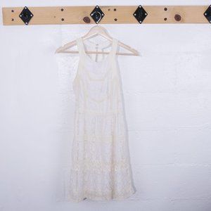 American Eagle Outfitters White Halter Lace Dress